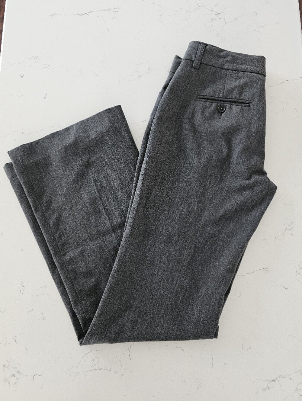 Express Editor Pants Size 2L Grey Charcoal Wide Leg Long Trouser